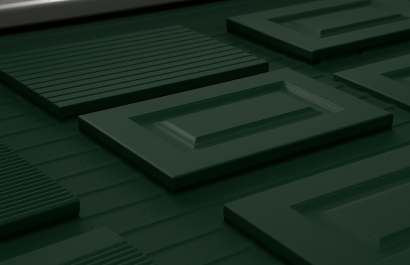 Pvc foil laminated kitchen cabinets green